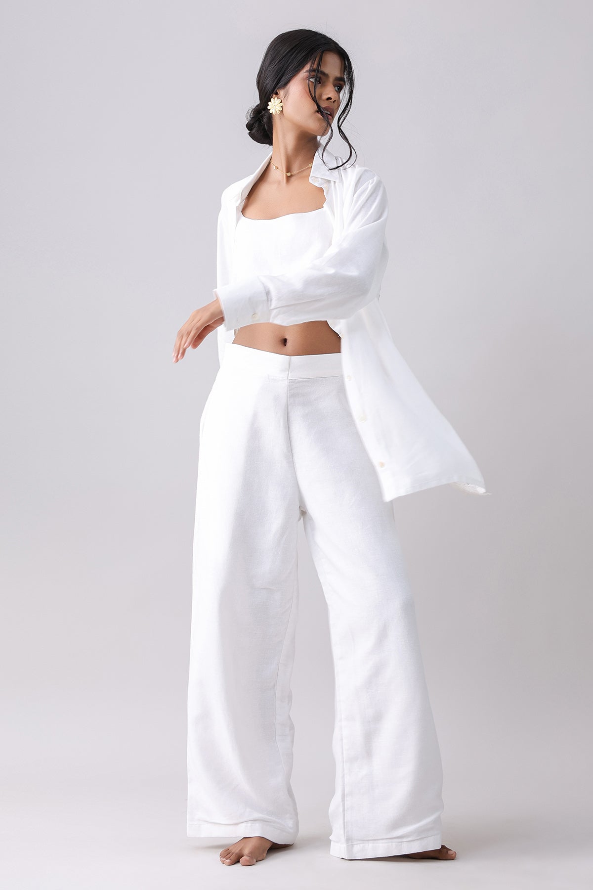 Buy Chalk White Oversized Co-ord Set by Why Look West for women online at ScrollnShops